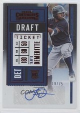 2020 Panini Contenders Rookie 2 Draft Ticket Red 19/75 Travis Demeritte Auto k5t