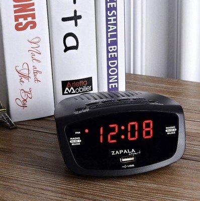 Weckwecker mit Radio für Nachttisch oder Küche, Dual-Wecker, Sleep & Snooz