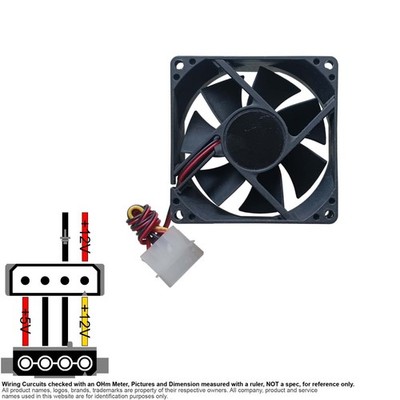 Fan Axial Muffin Cooling DC 12V  80mm 80x80x25 Unbranded Case Fan