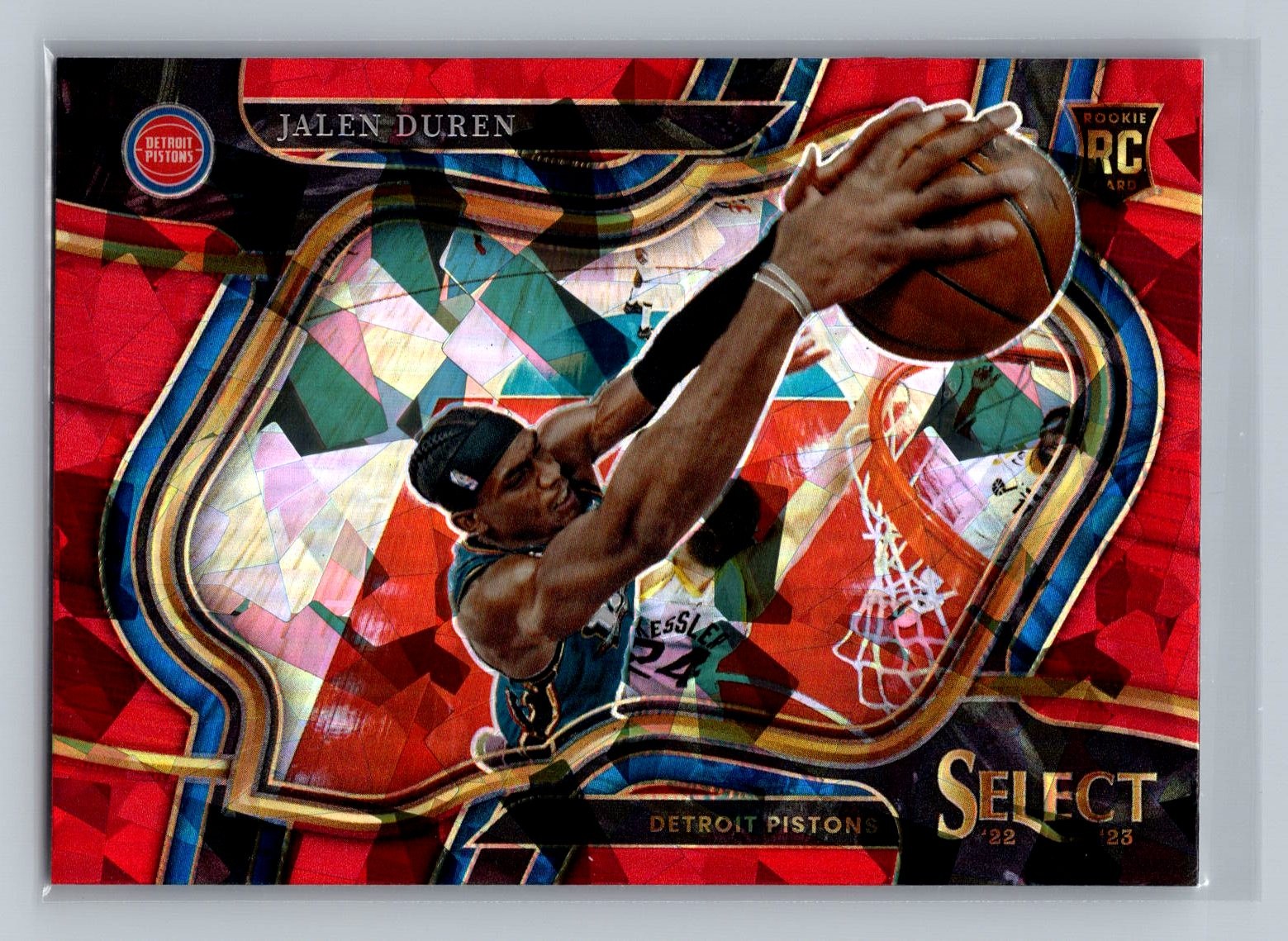 2022-23 Panini Select Jalen Duren Red Cracked Ice Prizms Rookie #286