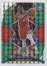 2021 Mosaic Rookies Choice Red & Green Prizm Charles Bassey #242 Rookie RC 0y59