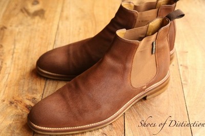 Russell & Bromley Burlington Brown Rough Out Suede Chelsea Boots UK 10 US 11