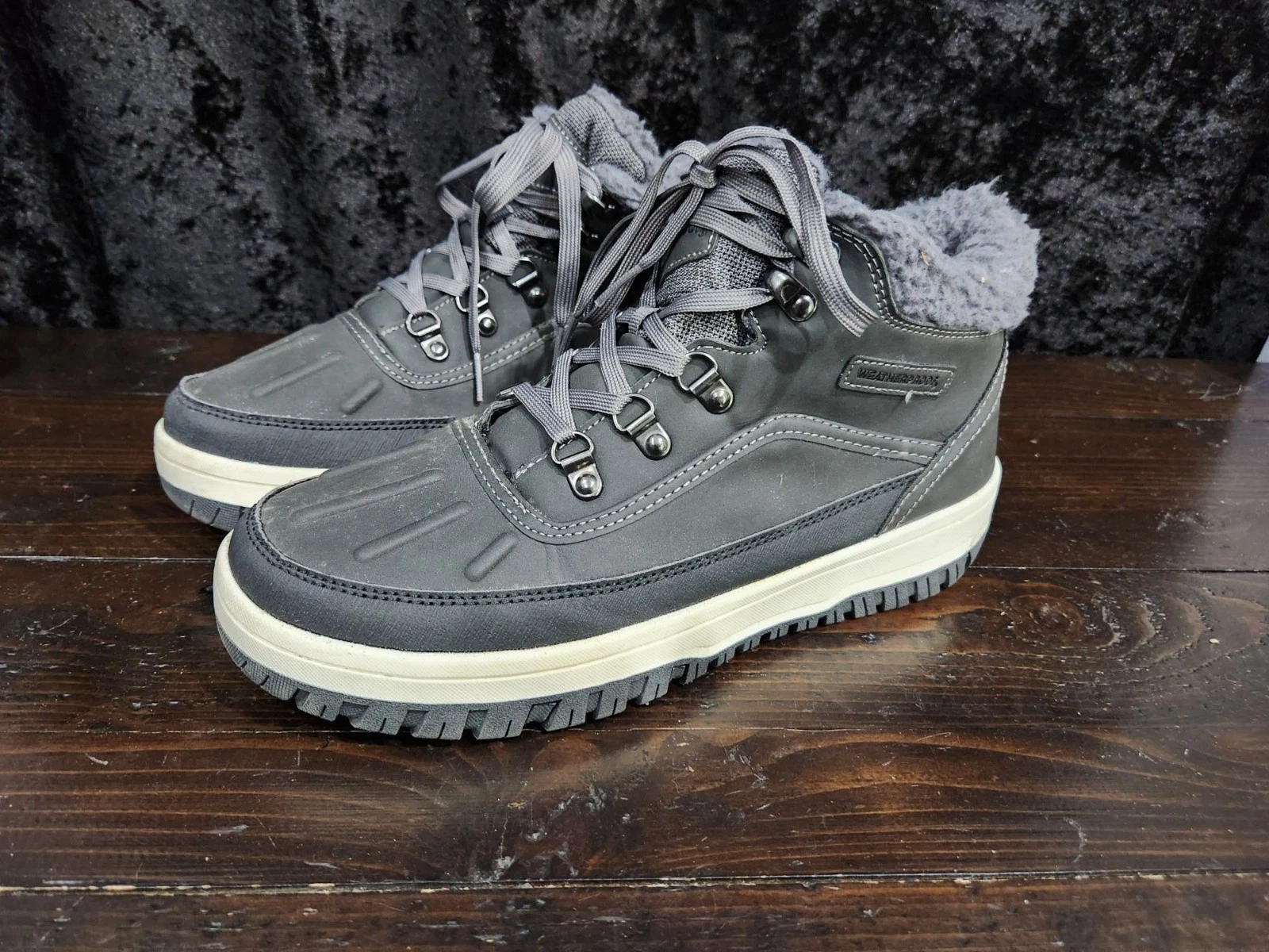 Weatherproof Slope Men's Gray Memory Foam Sneaker Boots/9M