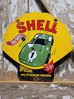 VINTAGE SHELL PORCELAIN SIGN RARE OLD HOT WHEELS GASOLINE GAS PUMP STATION CAR