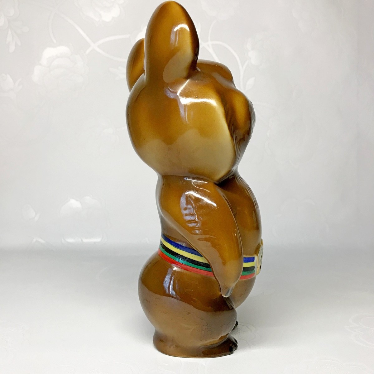 Figurine Ours Olympique Moscou 1980 URSS – Statuette Vintage Jeux Olympiques