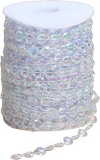99Ft Iridescent Bead Garland, Acrylic Crystal Strand Roll for Christmas Tree, Ha