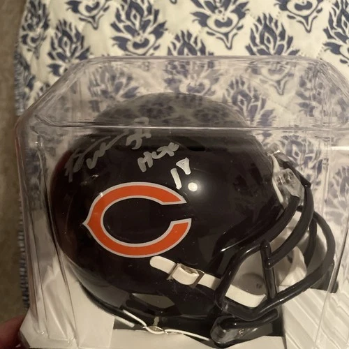Brian Urlacher Autographed Chicago Bears Mini Helmet HOF 18 Fanatics
