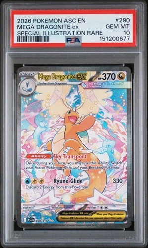 2026 POKEMON ASC EN-ASCENDED HEROES #290 MEGA DRAGONITE EX PSA 10