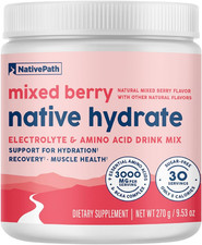Nativepath Hydrate, Zero Sugar, Electrolytes Powder Bcaas 30 Servings EXP:09/27