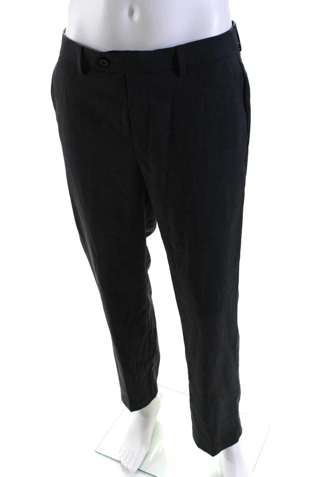 Pantalones de vestir Michael Kors para hombre con cremallera pierna recta gris talla 33x30 Foto 2 de 4