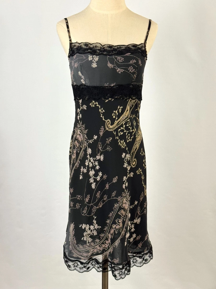 90s floral grunge dress Burgundy Floral Print Midi Dress