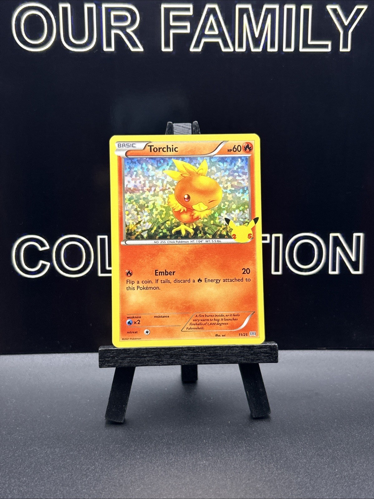 Torchic 11/25 Confetti Holo McDonald's Collection 2021 Pokémon Card