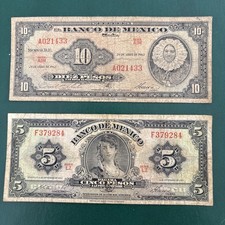 1961/63 Mexico Note Lot Of 5 Peso Gypsy And A 10 Peso!!!!!