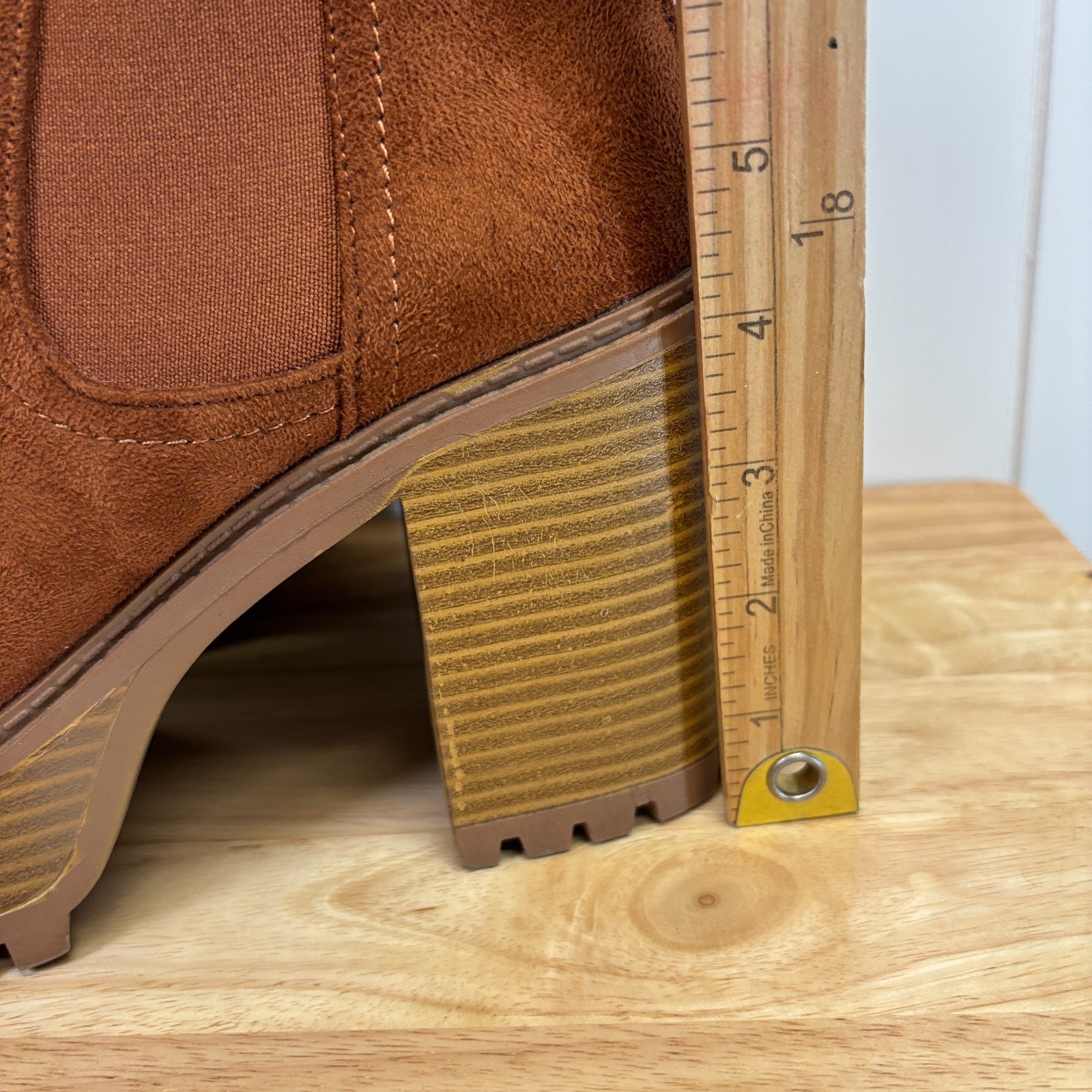 Diba Womens Boho Indie Chunky Ankle Platform Booties Size 11 Cognac Hipster