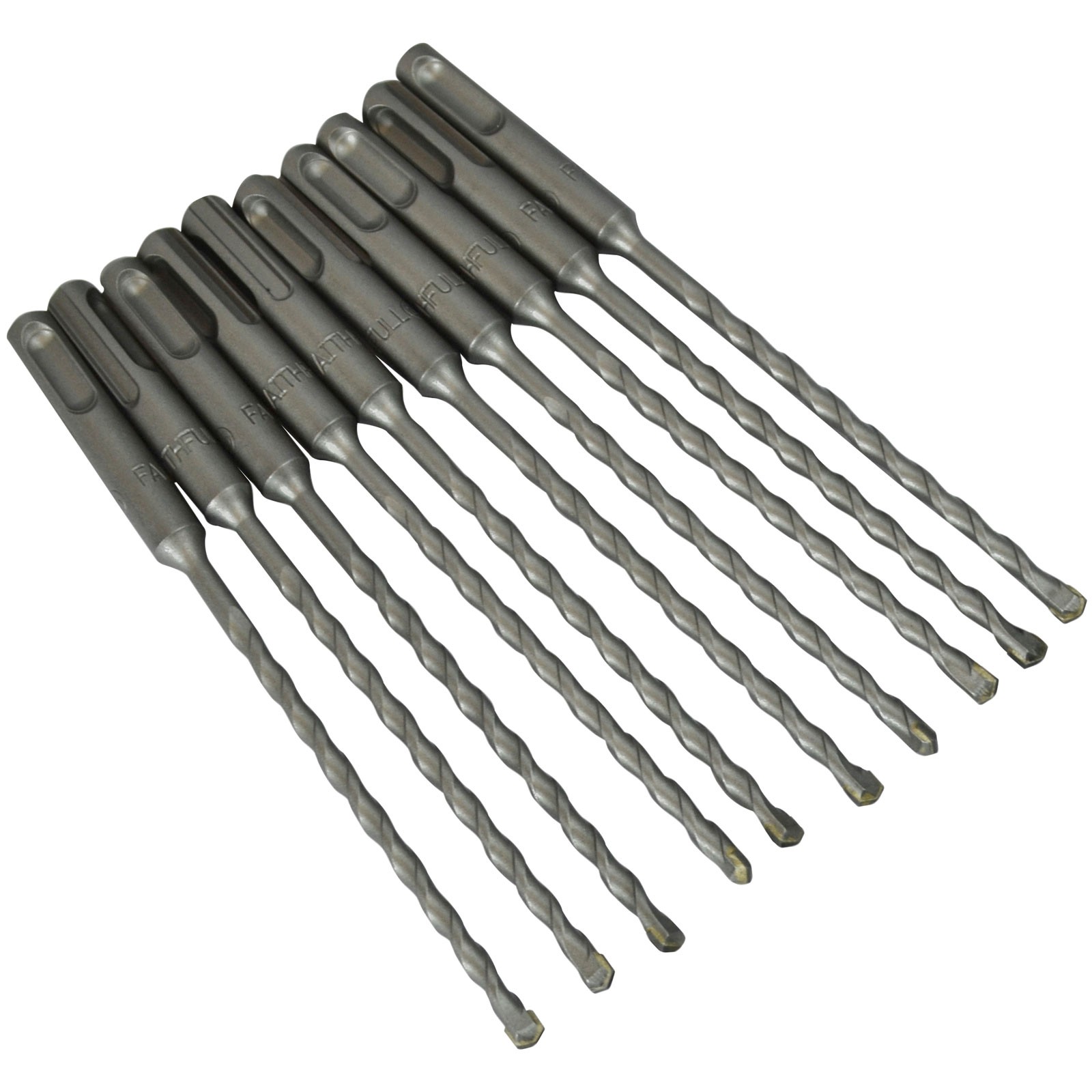 Faithfull FAISDS55160B SDS Masonry Drill Bit 5.5 mm x 100 mm WL x 160 mm - Bulk Pack of 10 Silver - Image 2