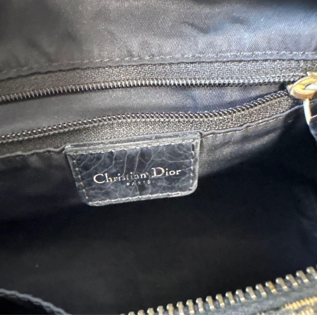 CHRISTIAN DIOR Canvas Leather Mini Boston Bag Black Oblique Hardware Vintage thumbnail 14