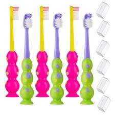 Kids Toothbrush 6 Pack - Soft Contoured Bristles - Child Sized Brush Heads 3...