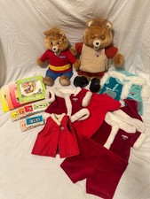 Vintage 1985 Teddy Ruxpin Worlds of Wonder  1998 Bear  4 Books 6 Tapes Outfits