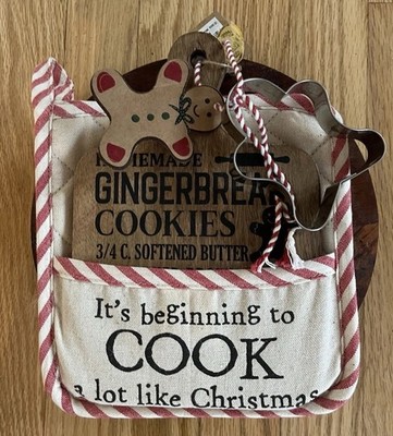 Mud Pie Gingerbread Cookie Recipe Board Mitten Cutter Hostess Teacher Gift New