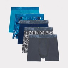 Hanes Boxer Briefs 5-Pack Boys Tween X-Temp No Ride Up Assorted Prints  Solids