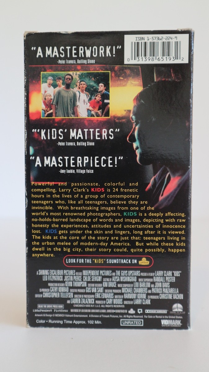 KIDS (1995) VHS Movie Tape Rare Larry Clark Harmony Korine Cult