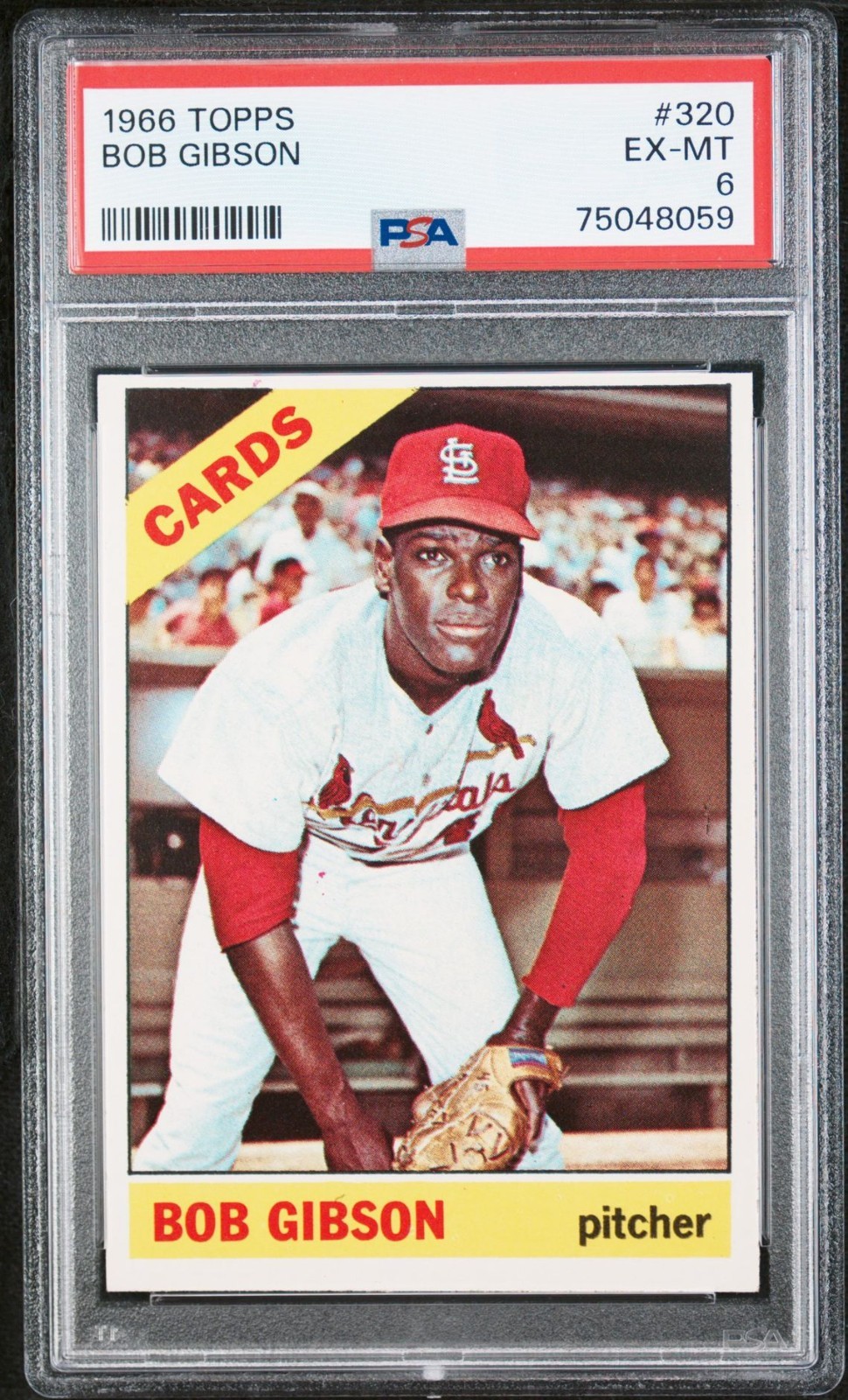 Bob Gibson, 1966 Topps #320, HOF - PSA 6 EX-MT