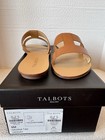 Talbots HANNAH LEATHER SLIDES size 9 Havana tan boho summer NIB — photo 3