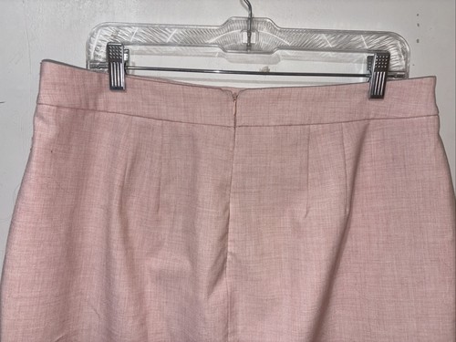 Elle Skirt Womens 12 Heather Pink Scalloped Hem Pencil Lined Business Dressy - Picture 5 of 9