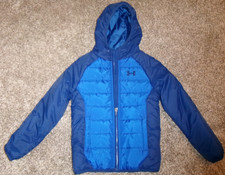 Under Armour Boy's Blue Winter Hooded Puffer Jacket Size 6 NWOT