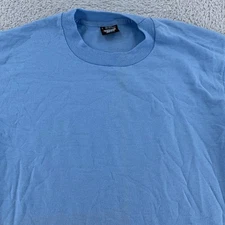 Vintage 80s Screen Stars Best Blank Blue T-Shirt Mens Medium Single Stitch USA