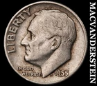 1955-D Silver Roosevelt Dime - Scarce  Better Date  No Reserve  #J8134