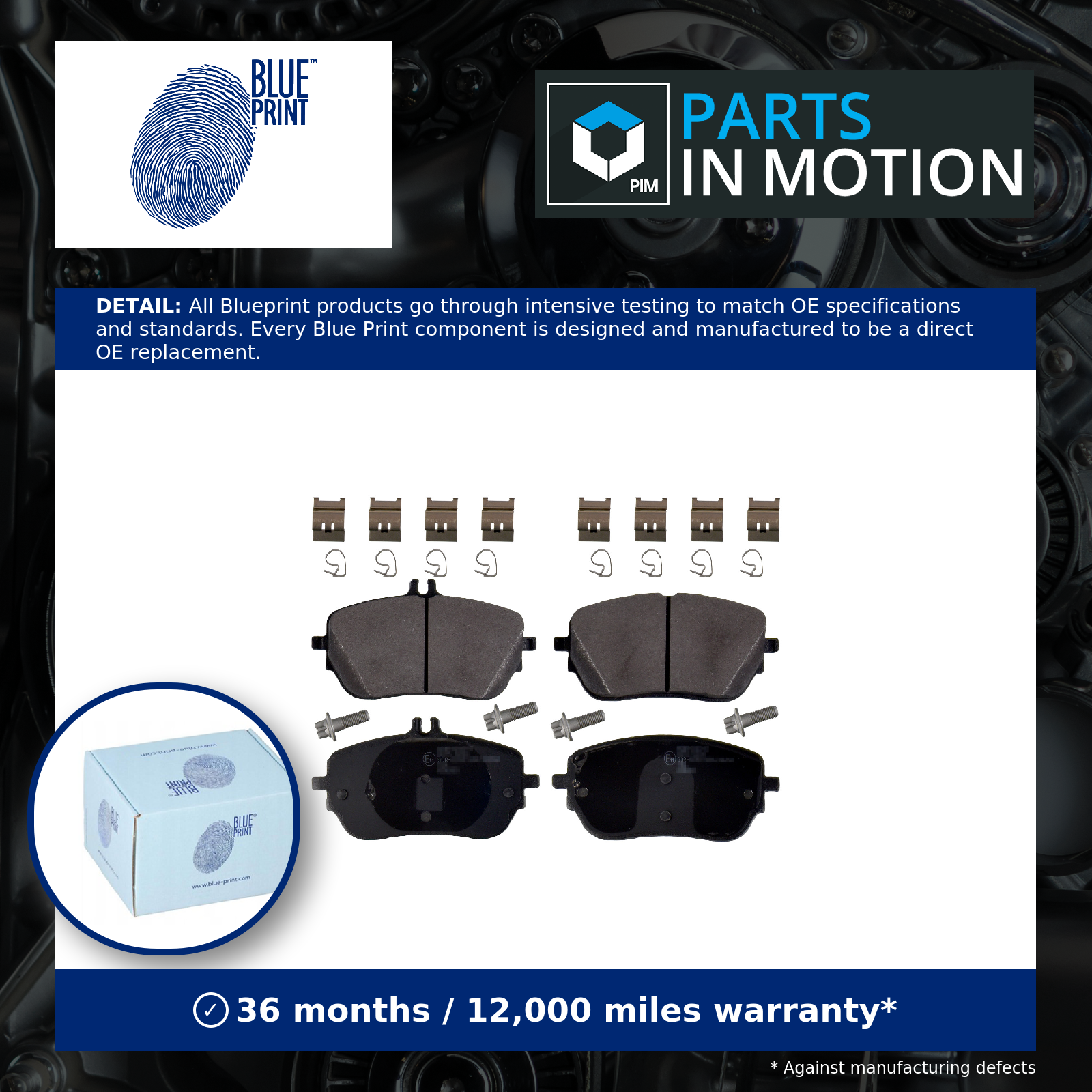 Brake Pads Set fits MERCEDES CLA180D C118, X118 1.5D Front 2019 on Blue Print - Image 3