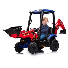 12V Ride On Toys Excavator Kids Excavator Ride On Toy with Front Loader  Digger