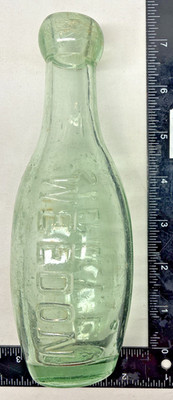 Antique Weedon Mineral Water Torpedo thick glass Bottle Stepney England   Early!