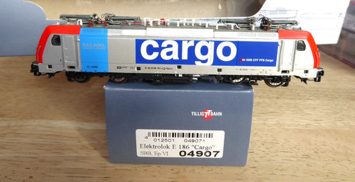 Tillig 04907 TT Elektrolok BR 186 SBB CARGO RAILPOOL Epoche 5-6 mit DSS+LED OVP | Zustand: Gebraucht