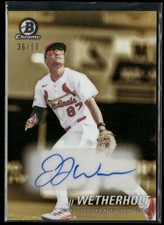 JJ Wetherholt 2025 Bowman Draft Chrome Achromatic Gold Auto /50 Cardinals