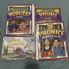 BJU Press K5 Phonics & Reading Lot 2 unused WORKBOOKS Homeschool Readers Charts 