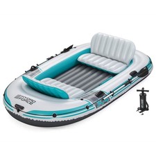 Bestway Schlauchboot Grau und Wei&szlig; PVC Freizeitboot Freizeit-Boot Schwimmendes