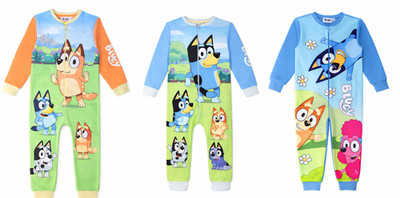 Bluey Kinder Jungen Mädchen Fleece Schlafanzug Schlafanzug All in One 18M-6Y 1Onesie
