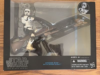 Hasbro Star Wars The Black Series Speeder Bike Vehicle With Biker Scout...