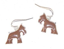 EARRINGS Dangles Wires Schnauzers Puppies ENAMEL DOGS