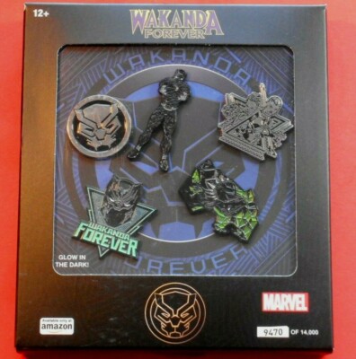 BLACK PANTHER Wakanda Forever 5 Pin Set Marvel Amazon Exclusive LIMITED EDITION!
