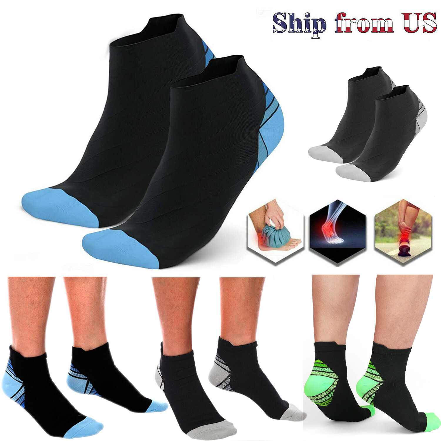Compression Socks for Plantar Fasciitis Heel Ankle Support & Arch Pain Relief-image