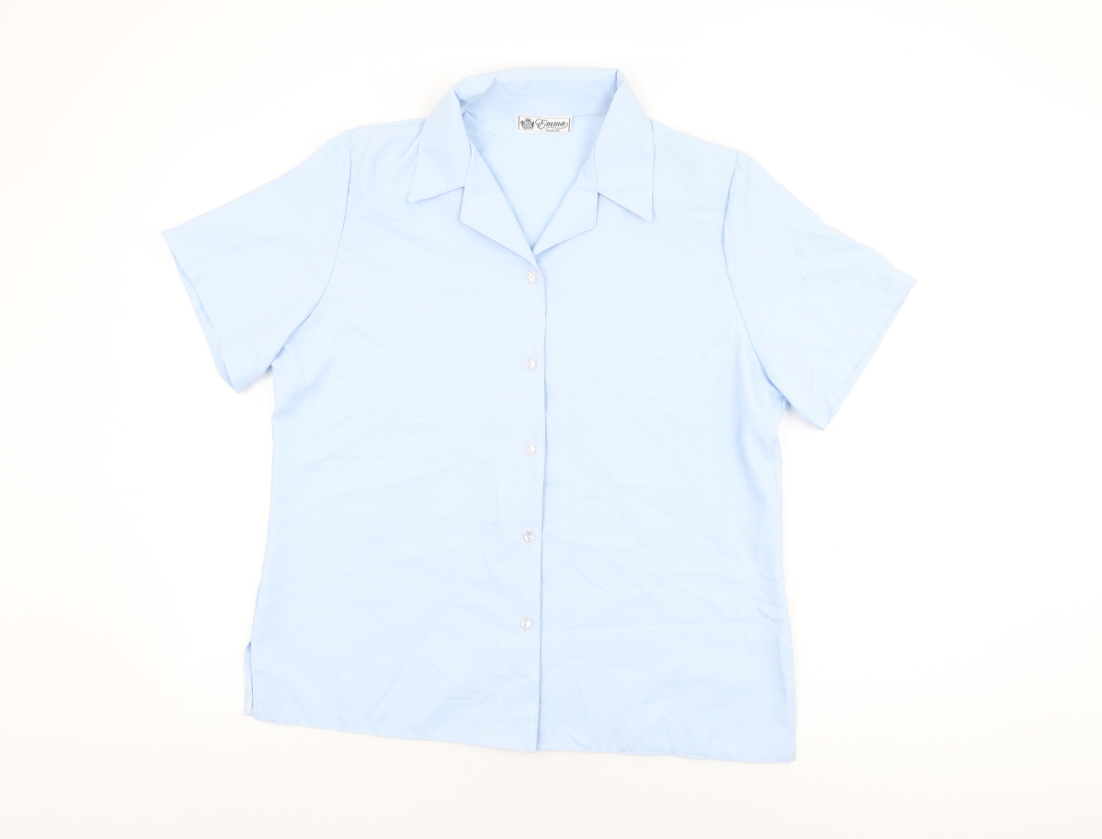 Emma Collection Womens Blue Polyester Basic Butto… - image 1