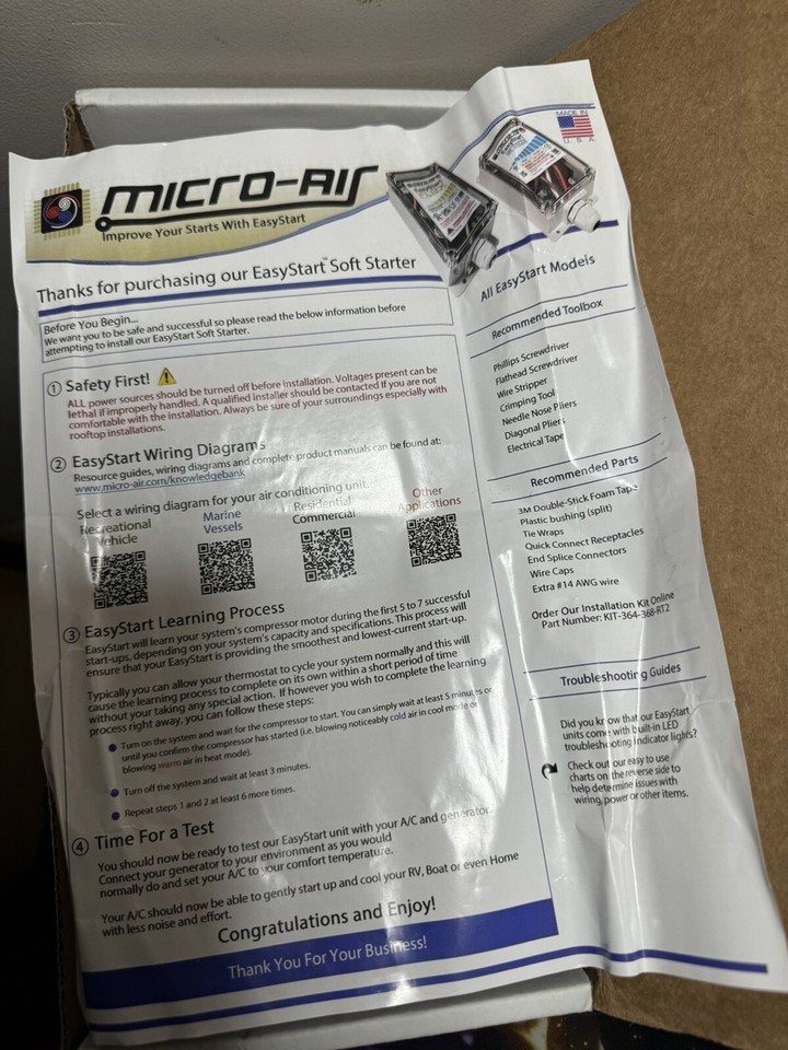 Micro air easystart flex home ac soft starter asy 398 x1s bl ebay