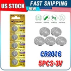 5PCS CR2016 Lithium Button Battery Button Cell For Car Remote Key Fob