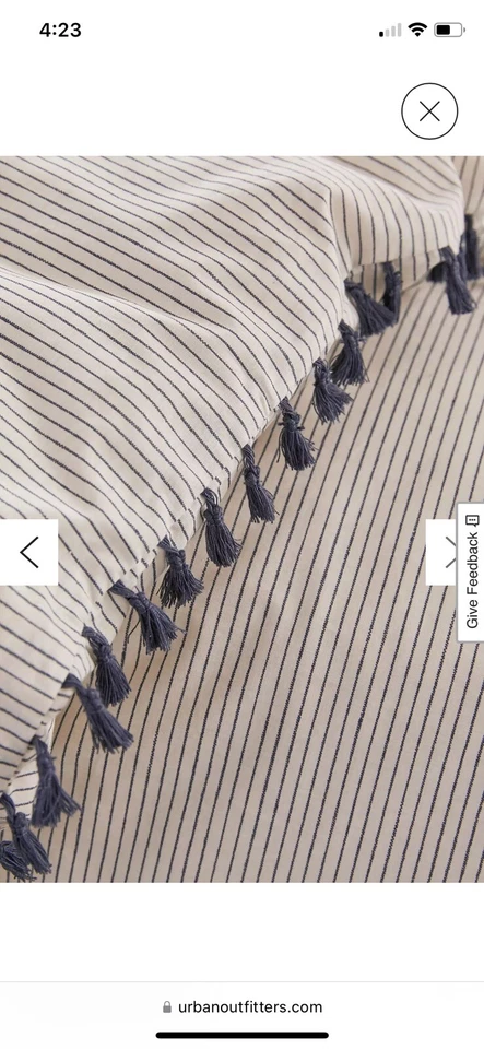 Edredón Urban Outfitters Queen a rayas azules Foto 4 de 4