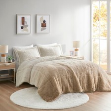 Intelligent Design Ombre Shaggy Long Fur Comforter Set Twin/Twin XL Full/Queen