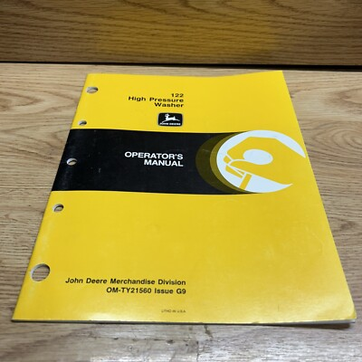#ad #ad John Deere 122 High Pressure Washer Operators Manual OM TY21560 $24.74