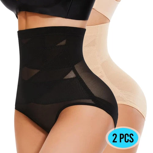 Frauen Bauch Kontrolle Hohe Taille Höschen Mesh Body Shaper Atmungsaktiv Unterwäsche - Bild 15 von 19